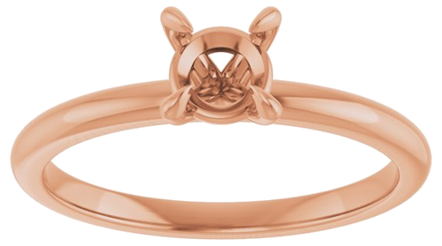 Sužadėtuvių Žiedas „Solitaire“ 10k rose gold Round 5.2mm (3)