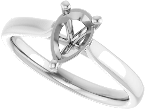 14K White 8x5 mm Pear Engagement Ring Mounting (5)