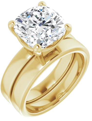 Sužadėtuvių Žiedas „Solitaire“ 14k yellow gold Cushion 10mm (6)