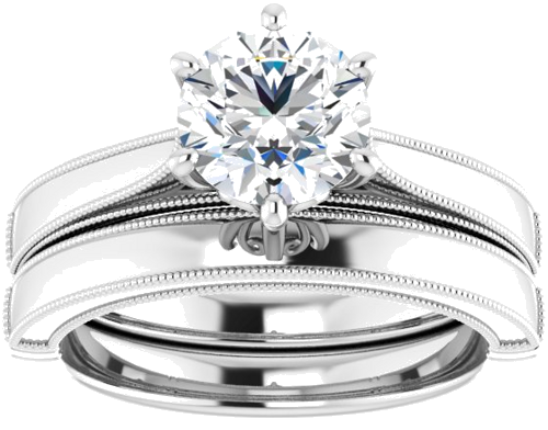 Sužadėtuvių Žiedas „Solitaire“ 950 Platinos Round 7mm (8)