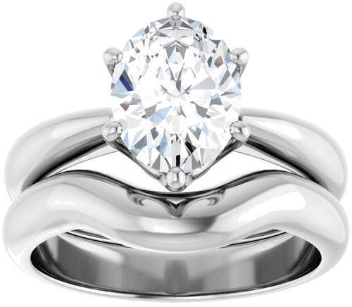 Sužadėtuvių Žiedas „Solitaire Crown-Inspired“ 14k white gold Oval 9mm x 7mm (8)