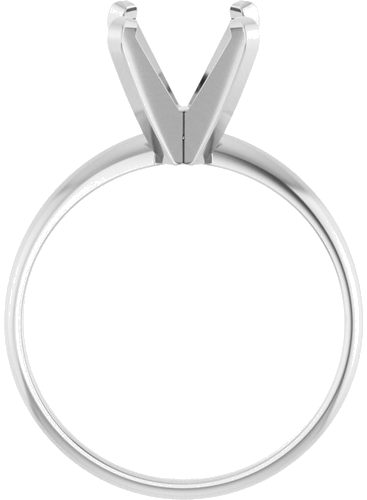 14K White 9 mm Round Ultra-Lightweight Solitaire Engagement Ring Mounting (2)