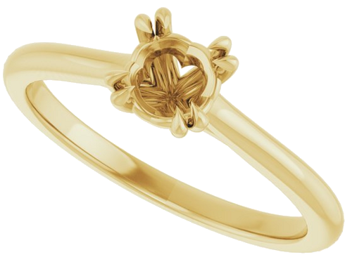 Sužadėtuvių Žiedas „Double Claw-Prong“ 10k yellow gold Round 5.2mm (5)