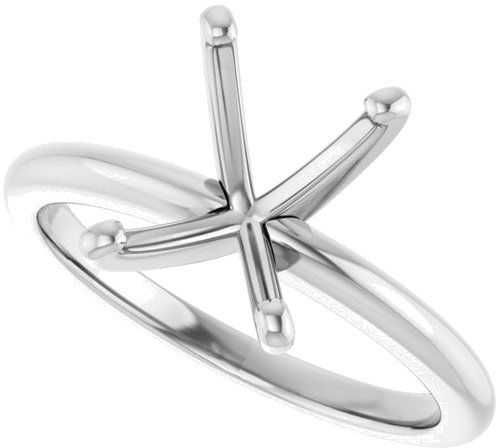 14K X1 White  9x7 mm Emerald Solitaire Engagement Ring Mounting (5)