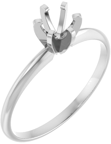 Sužadėtuvių Žiedas „Claw-Prong Solitaire“ 14k white gold Round 4.4mm (1)