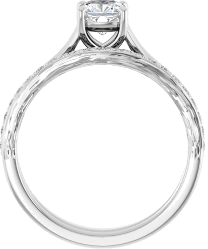 Sužadėtuvių Žiedas „Solitaire“ 10k white gold Cushion 5mm (14)
