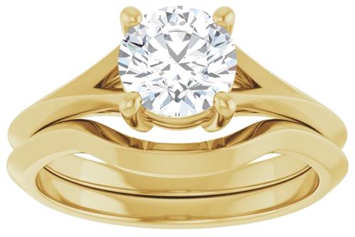 14K Yellow 6.5 mm Round Solitaire Engagement Ring Mounting (8)