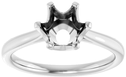 14K White 7.4 mm Round Engagement Ring Mounting (3)