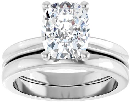 Sužadėtuvių Žiedas 14k white gold Elongated Cushion 9mm x 7mm (8)