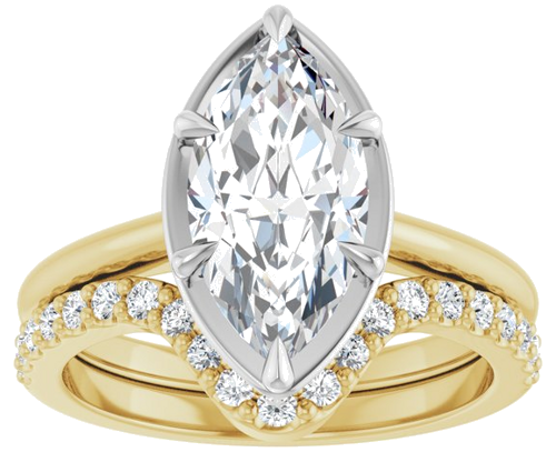 Sužadėtuvių Žiedas „Claw-Prong Solitaire Bezel-Style“ 14k yellow/white gold Marquise 13mm x 6.5mm (8)