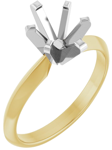 Sužadėtuvių Žiedas „Solitaire“ 14k yellow/white gold Oval 8mm x 6mm (1)