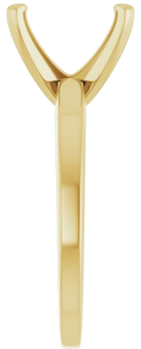 14K Yellow 9x7 mm Emerald Solitaire Engagement Ring Mounting (4)