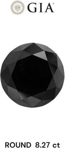 8.27 carat Fancy Black-VVS2 Excellent cut Natūralus Round Deimantas (1)