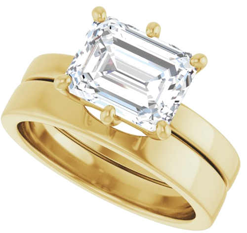 Sužadėtuvių Žiedas „Solitaire“ 14k yellow gold Emerald 9mm x 7mm (10)