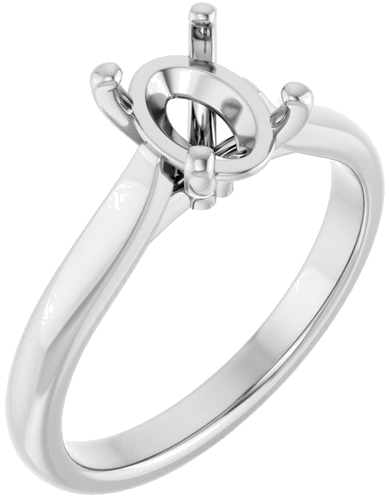 Sužadėtuvių Žiedas 14k white gold Oval 8mm x 6mm (1)