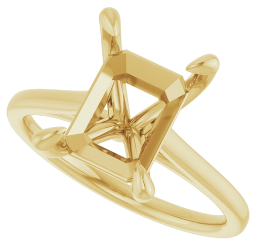 Sužadėtuvių Žiedas „Claw-Prong Solitaire“ 10k yellow gold Emerald 10mm x 8mm (5)