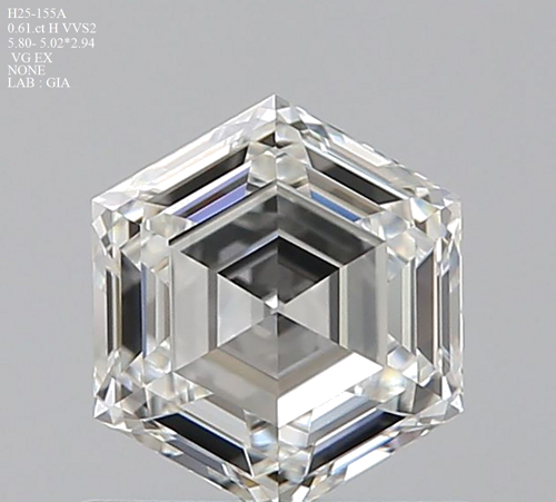 0.61 carat H-VVS2 Natūralus Hexagonal Deimantas (1)