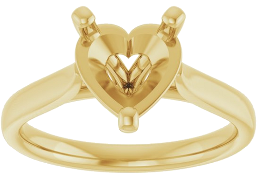 14K Yellow 8x8 mm Heart Engagement Ring Mounting (3)