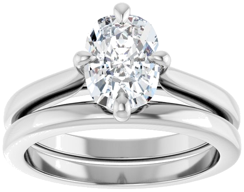 Sužadėtuvių Žiedas „Solitaire“ 14k white gold Elongated Cushion 8mm x 6mm (8)