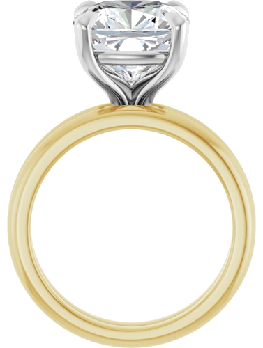 14K Yellow White 10x10 mm Cushion Solitaire Engagement Ring Mounting (6)