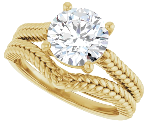 Sužadėtuvių Žiedas „Solitaire“ 14k yellow gold Round 8mm (10)