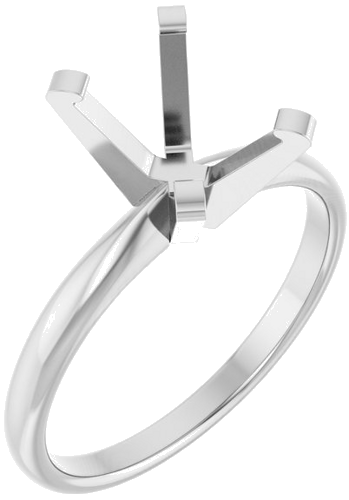 14K White 8.5x6.5 mm Emerald Solitaire Engagement Ring Mounting (1)