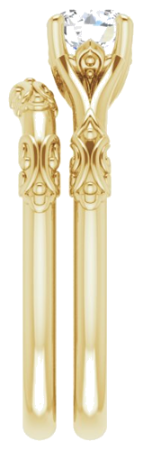 Sužadėtuvių Žiedas „Solitaire Split Shank“ 585 Geltonojo Aukso Round 5.2mm (9)