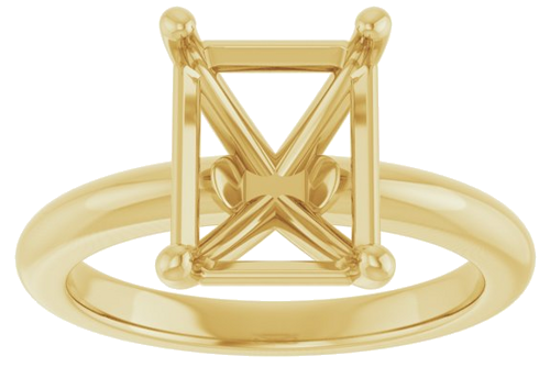 Sužadėtuvių Žiedas 14k yellow gold Emerald 10mm x 8mm (3)