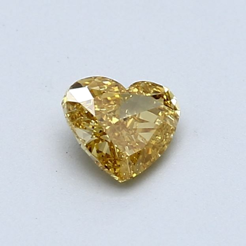0.51 carat Fancy Deep Orangey Yellow-SI1 Natūralus Heart Deimantas (1)