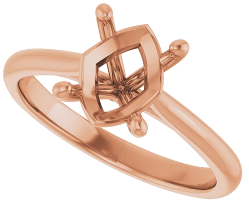 14K Rose 9x7 mm Oval Solitaire Engagement Ring Mounting (5)