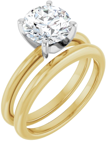 14K Yellow   Platinum 8 mm Round Solitaire Engagement Ring Mounting (6)