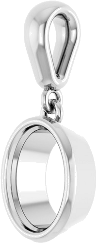 14K White  8x6 mm Oval Pendant Mounting (2)