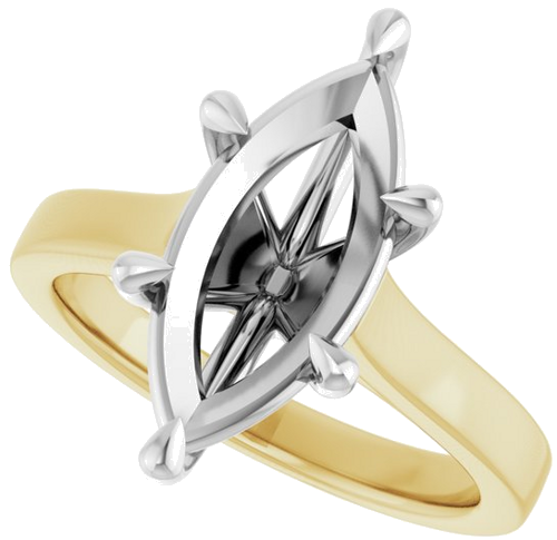 Sužadėtuvių Žiedas „Claw-Prong“ 14k yellow/white gold Marquise 15mm x 7mm (5)