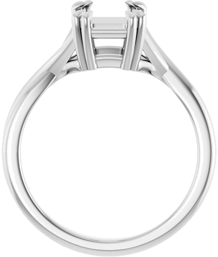 Sužadėtuvių Žiedas „Double Claw-Prong Solitaire Criss-Cross“ 14k white gold Emerald 8mm x 6mm (2)