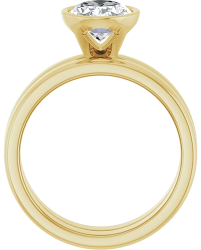 Sužadėtuvių Žiedas „Bezel-Set Solitaire“ 14k yellow gold Oval 9mm x 7mm (7)