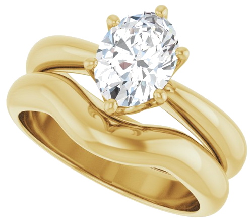 Sužadėtuvių Žiedas „Solitaire Crown-Inspired“ 14k yellow gold Oval 8mm x 6mm (10)