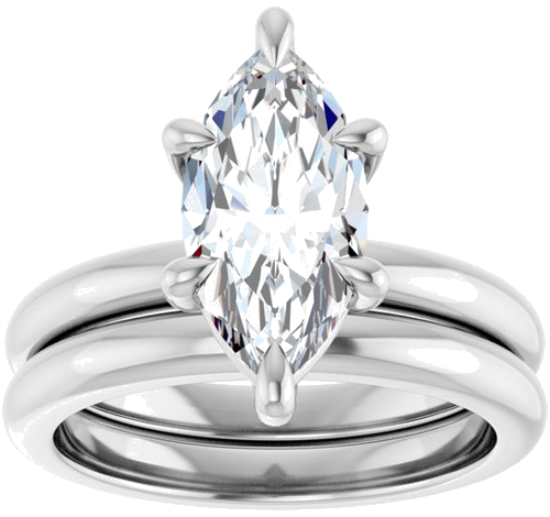 Sužadėtuvių Žiedas „Claw-Prong“ 14k white gold Marquise 13mm x 6.5mm (8)