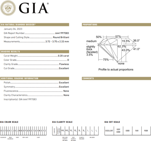 0.20 carat D-FL Excellent Cut (3EX) Natural Round Diamond (2)