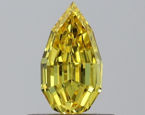 0.5 carat Fancy Vivid Yellow-VVS2 Natūralus Pear Deimantas (1)