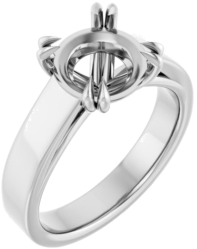 Sužadėtuvių Žiedas „Double Claw-Prong Solitaire“ 14k white gold Round 9mm (1)