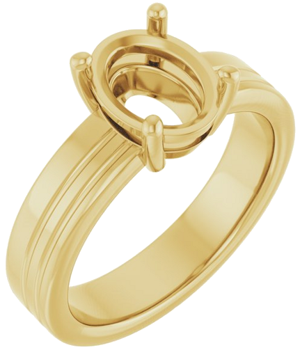 Sužadėtuvių Žiedas „Solitaire“ 14k yellow gold Oval 9mm x 7mm (1)