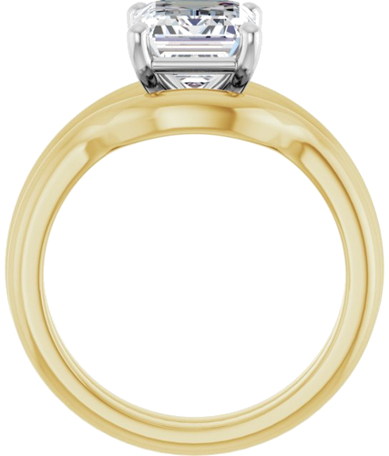 Sužadėtuvių Žiedas 14k yellow/white gold Emerald 9mm x 7mm (7)