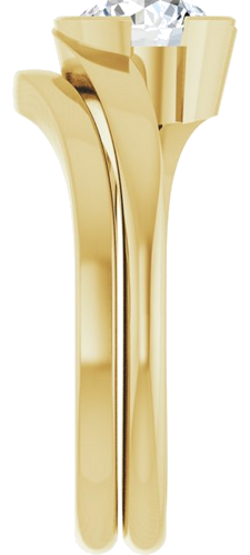Sužadėtuvių Žiedas „Half-Bezel Solitaire“ 14k yellow gold Round 6.5mm (9)