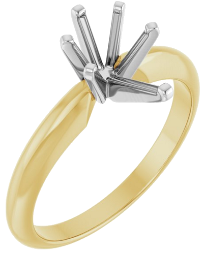 14K Yellow   White 9x5.5 mm Pear 6-Prong Ring Mounting (1)