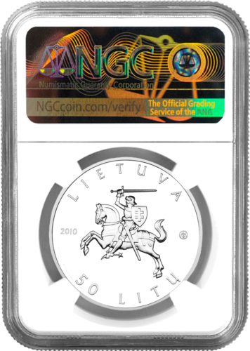 2010 Lithuania Piskorz 50 litas silver coin PF 69 ULTRA CAMEO (2)