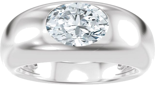 Sužadėtuvių Žiedas „Solitaire“ 14k white gold Oval 8.5mm x 6.5mm (3)