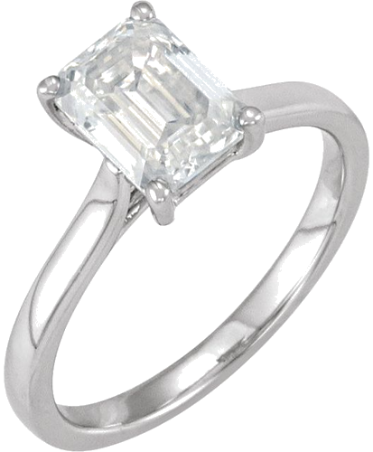 Sužadėtuvių Žiedas „Solitaire“ 950 Platinos Emerald 7mm x 5mm (3)