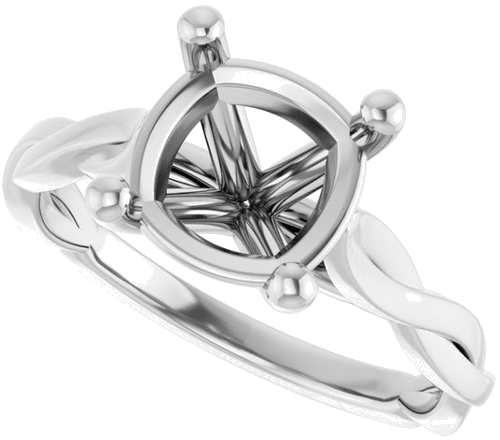 Sužadėtuvių Žiedas „Infinity-Inspired“ 950 Platinos Cushion 8mm (5)
