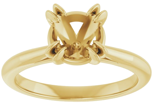 14K Yellow 7.4 mm Round Engagement Ring Mounting (3)