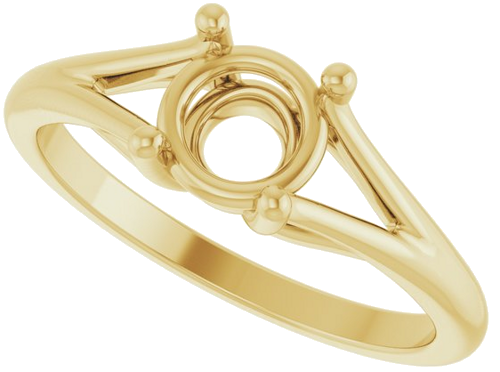 Sužadėtuvių Žiedas „Solitaire Split-Shank“ 14k yellow gold Round 6.5mm (5)